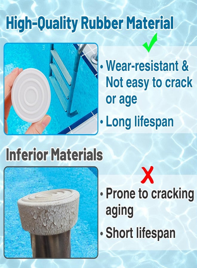 PAMASE Pool Ladder Bumpers for Inground Pool - 4Packs Inside Plug Caps fit 1.9" Standard Steps Tubing, Rubber Foot Cover Protect Swimming Pool Liner - Image 2