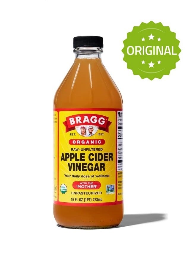 Bragg Organic raw unfiltered Apple Cider Vinegar with the mothers 473 ml - Image 1