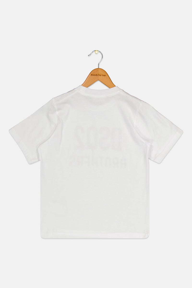 DSQUARED2 Kids Boy Short Sleeves Brand Logo T-Shirt, White - Image 2