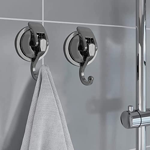 YSSILADI Heavy Duty Suction Cup Hooks for Shower, Bathroom Robe - Reusable, No Hole Punched, for Garland Decoration (Silver Grey, 2 Pack), XPG-TSX1 - Image 3