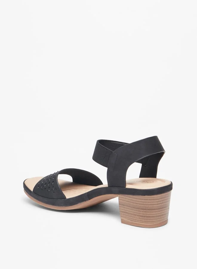 لو كونفورت Women's Embellished Slip-On Sandals with Block Heels