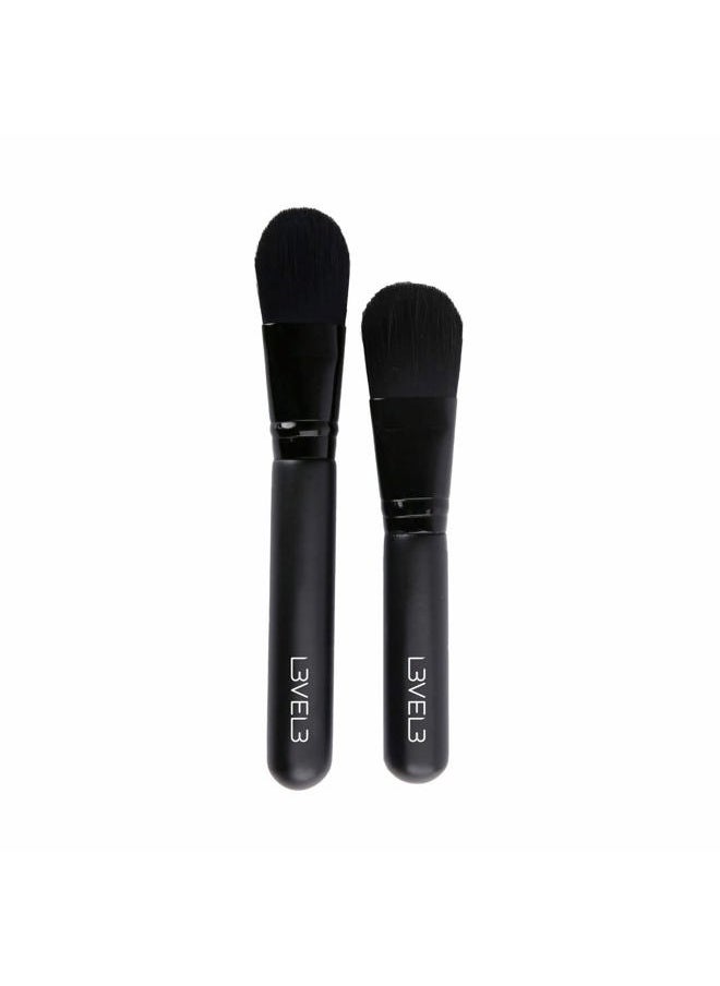 L3 Level 3 Facial Mask Application Brushes Set - Black Cosmetic Brush for Facial Mask, Scrub and Serum - Professional Beauty and Skin Care Applicator Tool  - Image 1