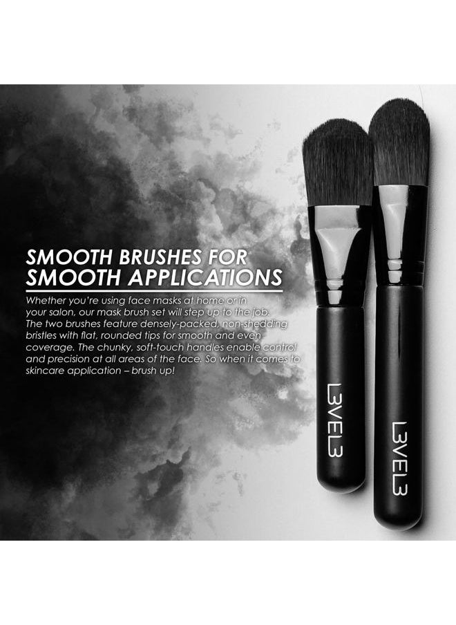 L3 Level 3 Facial Mask Application Brushes Set - Black Cosmetic Brush for Facial Mask, Scrub and Serum - Professional Beauty and Skin Care Applicator Tool  - Image 3