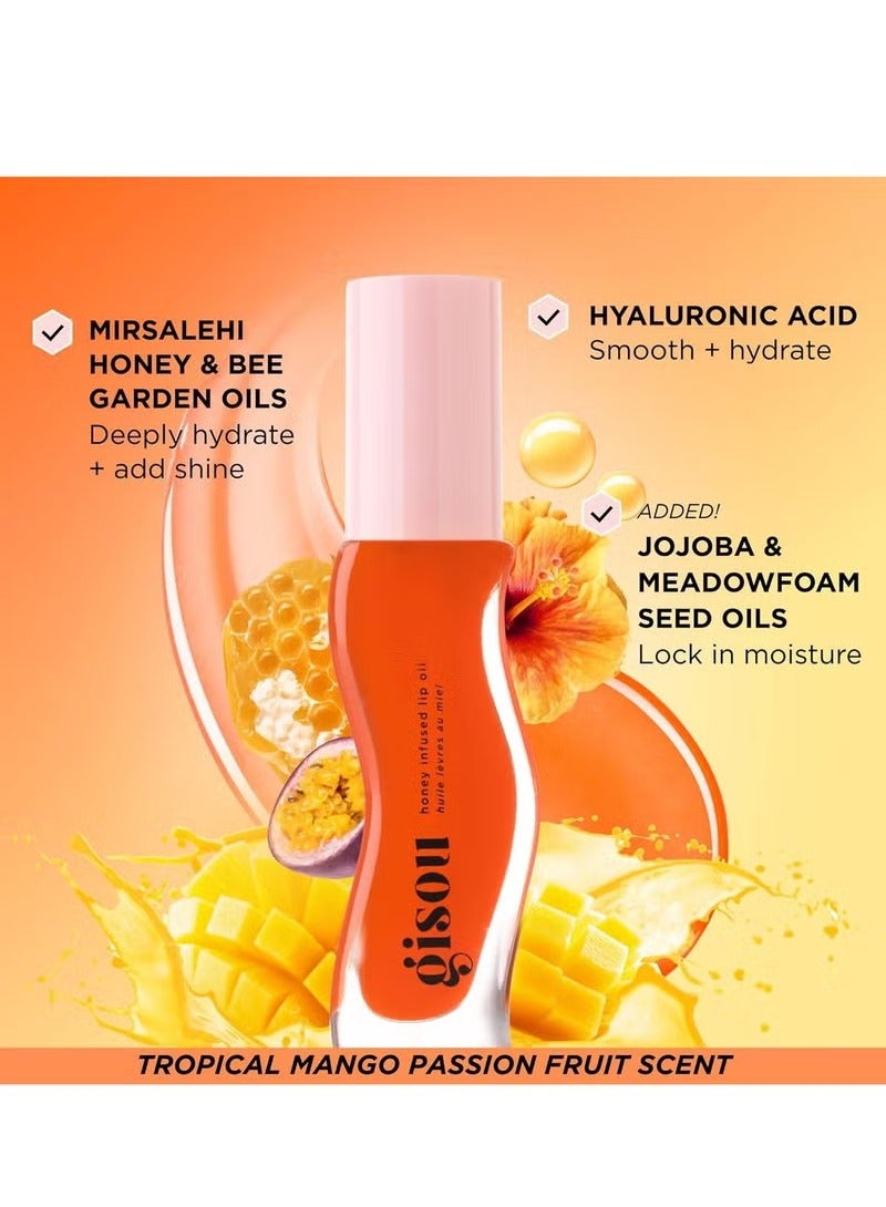 جيسو مرهم الشفة المغذي بالعسل ، مرهم الشفة المغذي الجاف ، لمعان عالي ، مكياج ناعم ، لون مرجاني شفاف ، عطر فاكهة المانجو الاستوائية ، عطر المانجو ، 8ml - Image 4