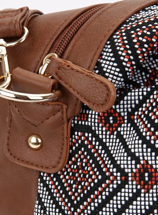 Paprika Women Textured Duffel Bag with Zip Closure