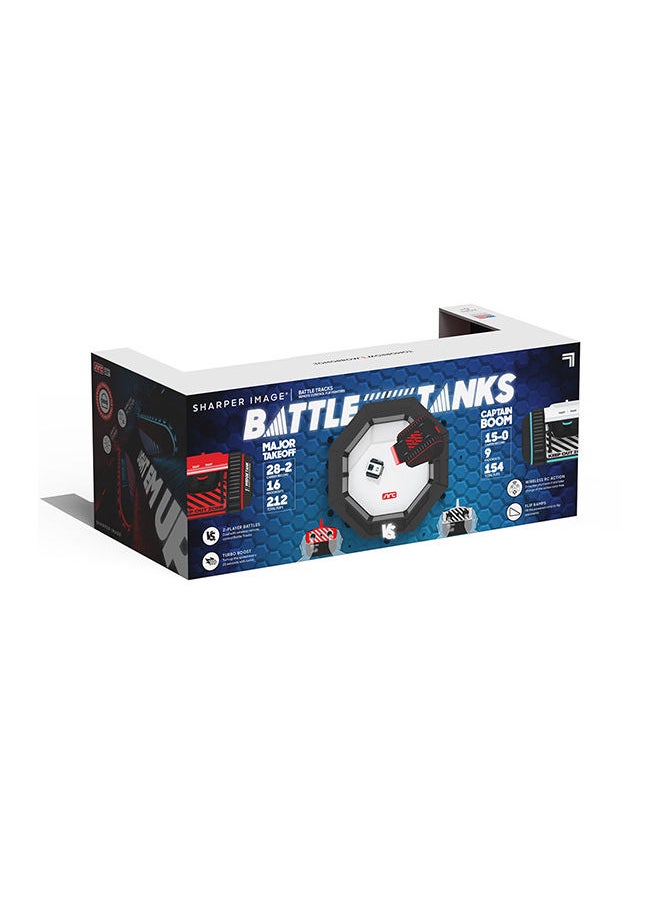 Sharper Image Toy RC Space Tank Wars LED, 2.4 GHz Remote Control Battle Tracks With Flip Ramps  - Image 3