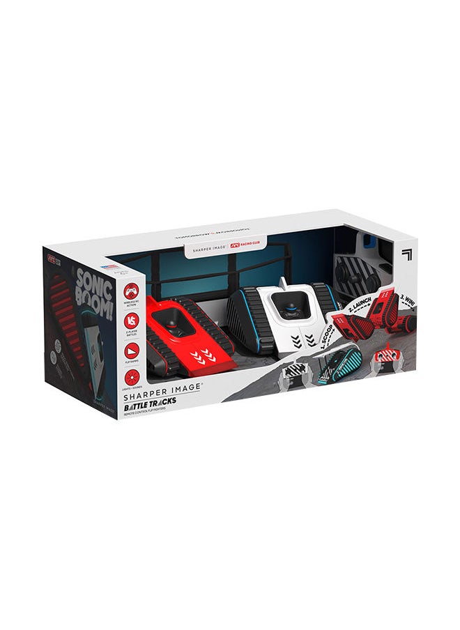 Sharper Image Toy RC Space Tank Wars LED, 2.4 GHz Remote Control Battle Tracks With Flip Ramps  - Image 1