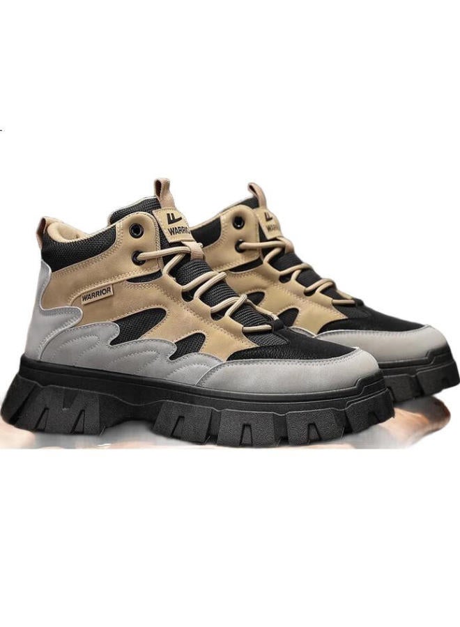 Pull Back Hulu Men'S Martin Boots Autumn And Winter American Retro Casual Work Hiking Boots Men Brown/Gray/Black Size 39 - Image 3