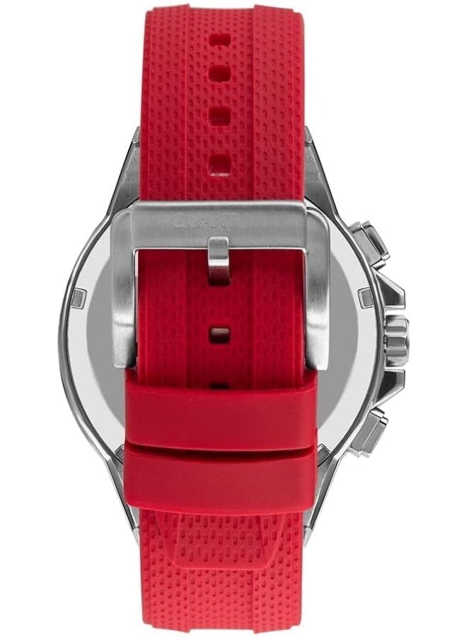 Quantum Men's Quartz Movement Watch, Chronograph Display and Titanium Silicone Strap - TTG1003.068, Red - Image 3