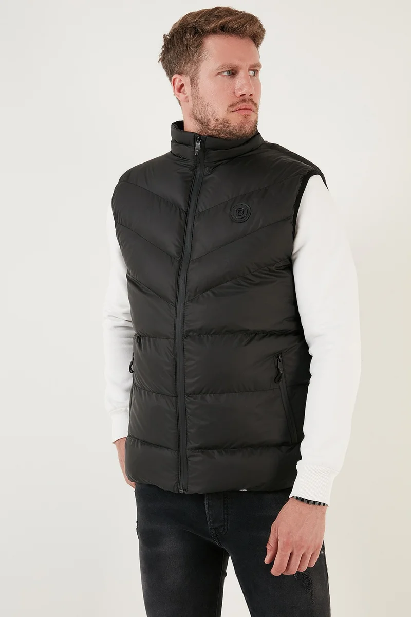 بوراتي Slim Fit Water and Wind Resistant Stand Collar Inflatable Vest Men's Vest 649008