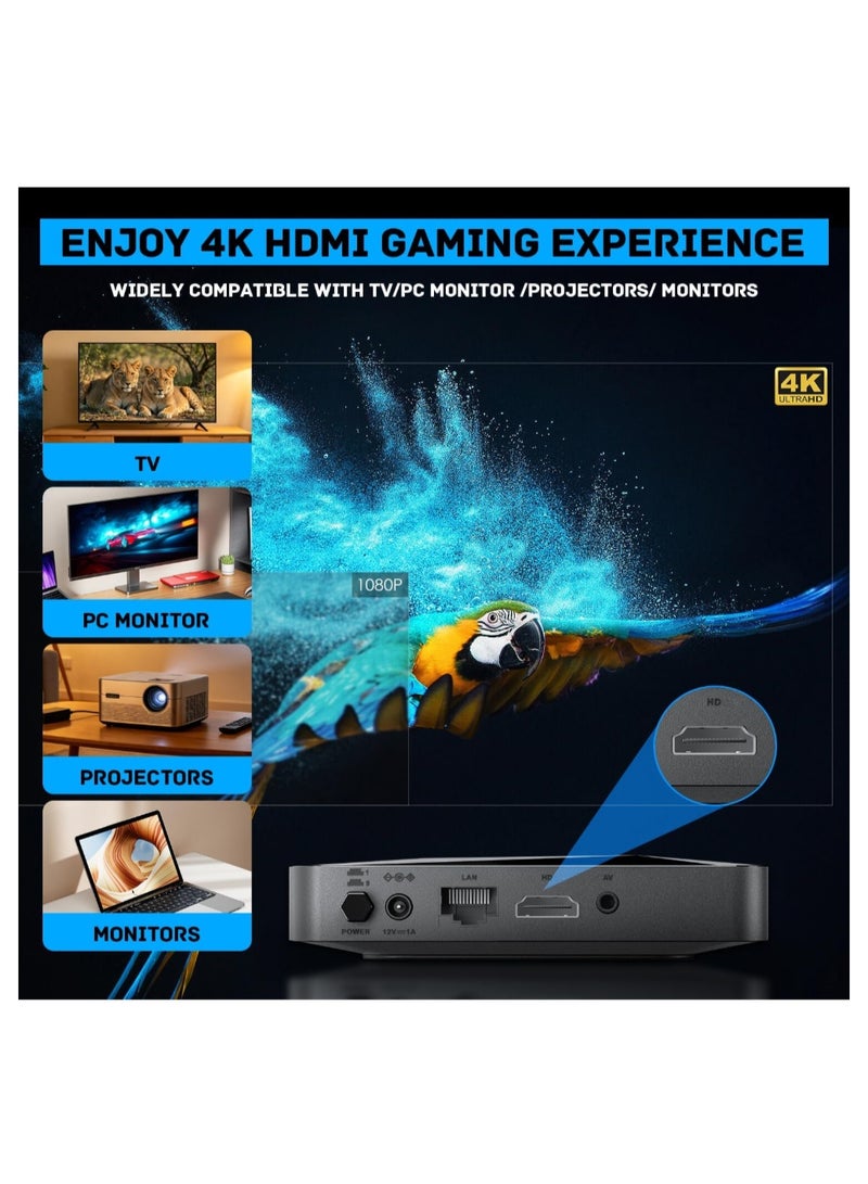Super Console X2 Pro Retro Game Console 128GB 65000+ ألعاب محملة مسبقاً، 60+ محاكاة، 4K HDMI Output، نظام مزدوج، وحدات تحكم لاسلكية للترفيه العائلي - Image 5