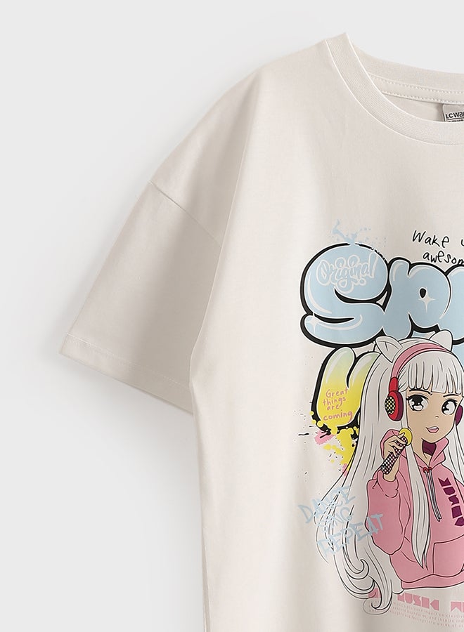 ال سي وايكيكي تيشيرت بناتي مطبوع - Image 3