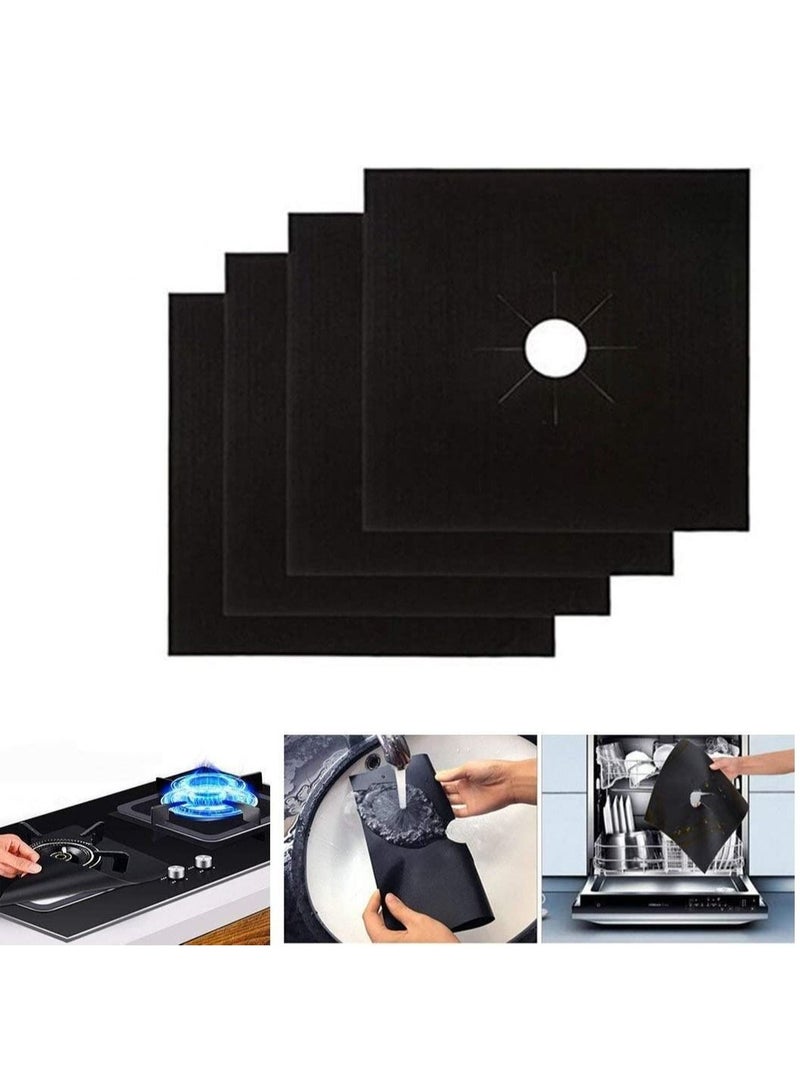 Rubik Gas Stove Burner Covers Non-Stick Gas Range Protectors Reusable Aluminum Foil Cover Liner Mat Pad -Dishwasher Safe Pack of 4 - Image 1