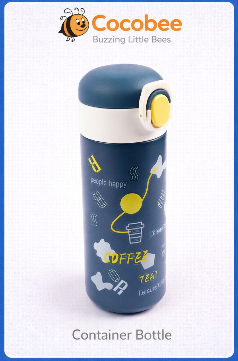 كوكوبي زجاجة ماء كوكوبي معزولة من الفولاذ المقاوم للصدأ، مانعة للتسرب، بمقبض ناعم، خالية من الروائح، سعة 500 مل، مناسبة لعمر 3 سنوات فأكثر - أزرق - Image 1