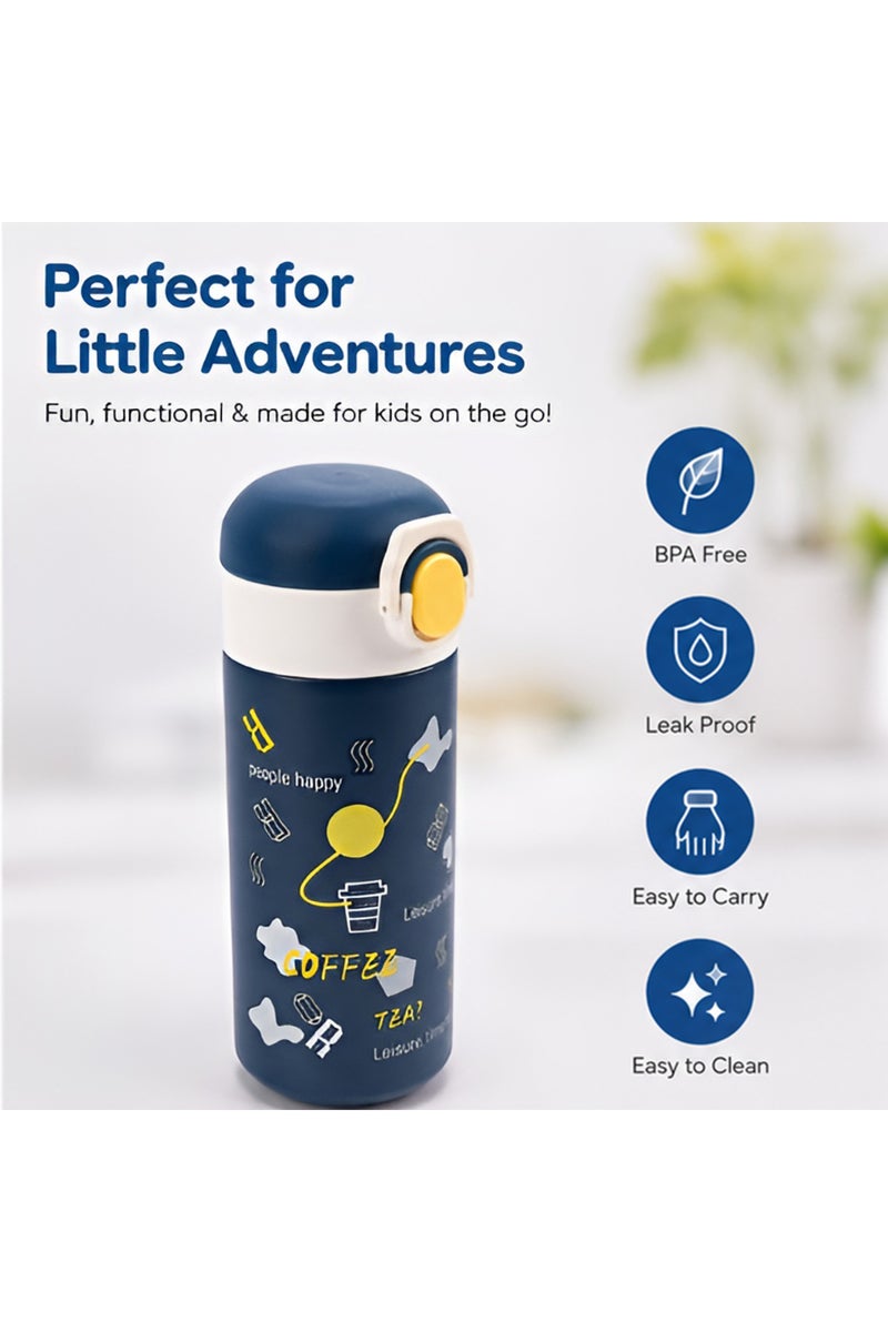 COCOBEE 500Ml Insulated Stainless Steel Water Bottle – Leakproof, Odour-Free, With Soft Grip Handle (Ages 3+) – Blue - Image 3