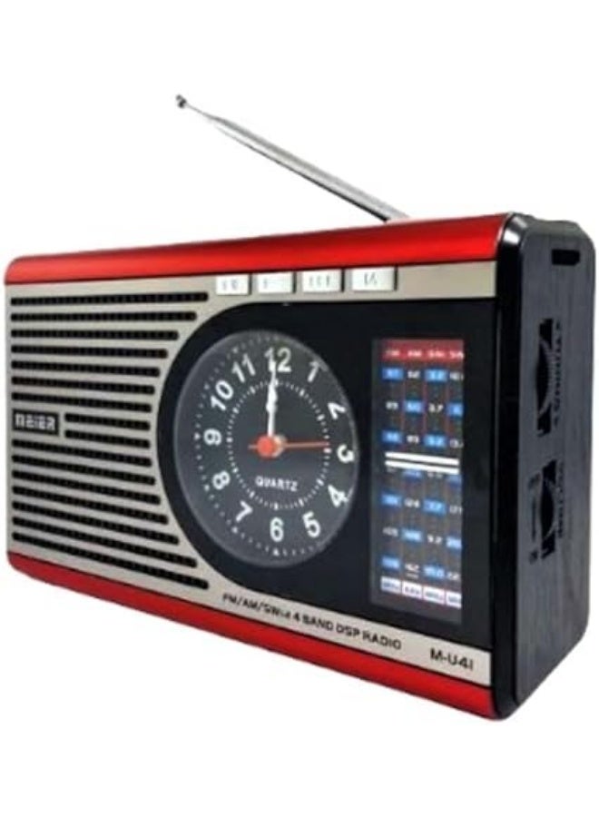 Meier Classic Radio {4 Band} with Analog Clock and LED Light (MEIER (m-U41 - Image 1
