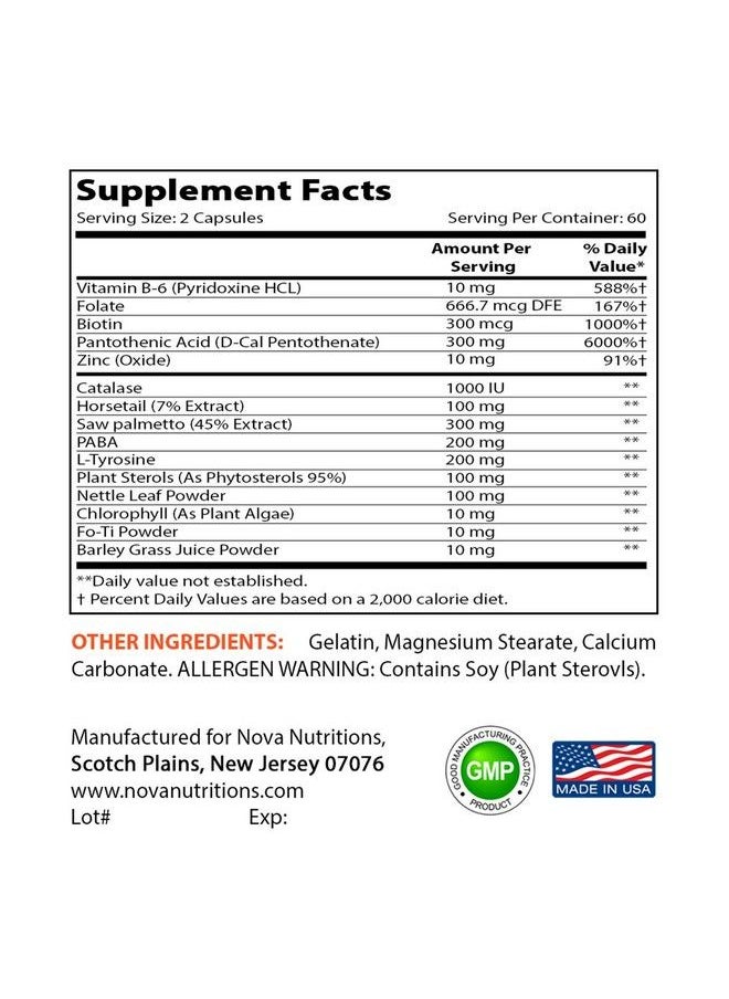 Nova Nutritions - Anti Gray Hair Formula 120 Capsules - Image 1
