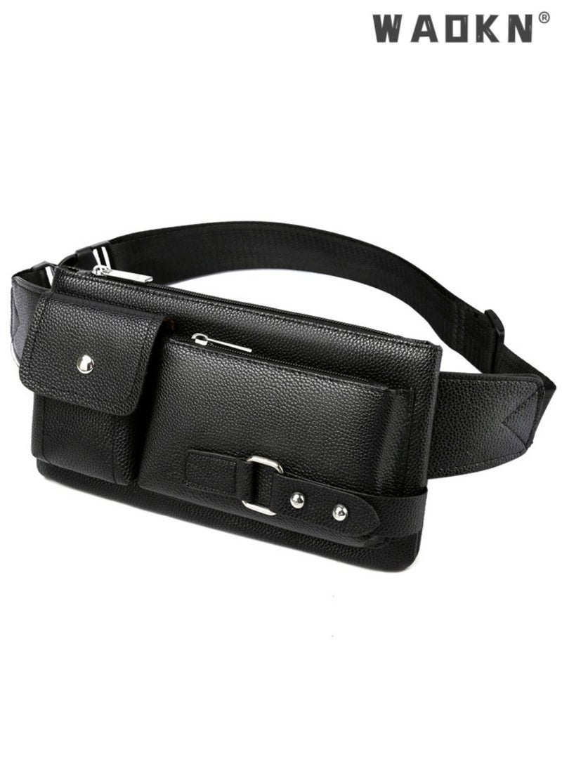 WAOKN Men's Outdoor Leisure Chest Bag, Boy's Business Travel Crossbody Bag Pack Belt Bag, Sports Cycling and Hiking Handbag Carrying Bag for College Students and Teenagers - Image 1