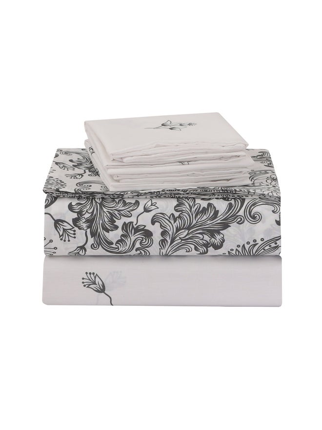 CANNON 4-Piece Bedsheet Super King Set Percale Printed T180 Cn-490 - Image 2