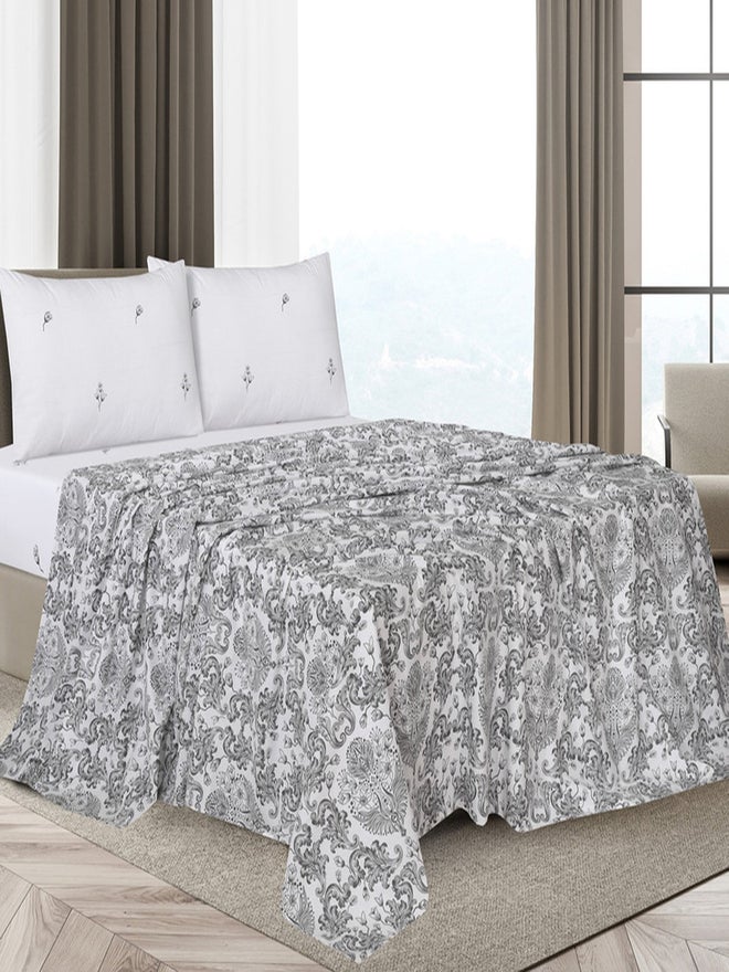 CANNON 4-Piece Bedsheet Super King Set Percale Printed T180 Cn-490 - Image 1