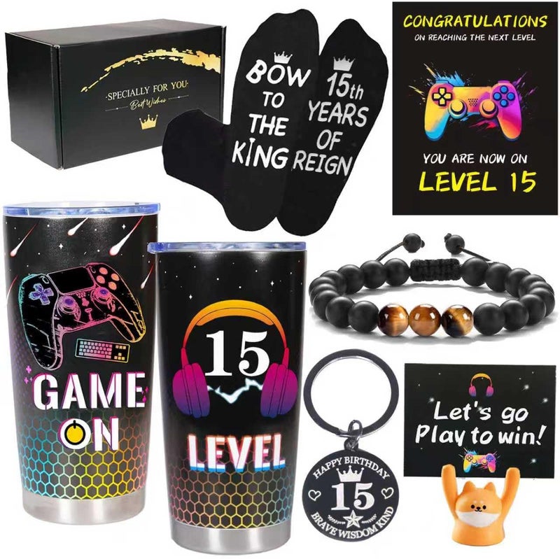 Carselage 15 Year Old Boy Gifts, 15th Birthday Gifts Decorations for Son, Gamer Gifts for Teenage Boy, Christmas Gift for Kids, Nephew, Grandson, Brother - Image 1