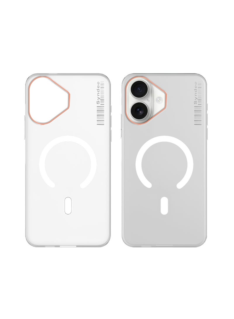 Syndee Apple iPhone 17 5G 2025 Syndee Series Hybrid Translucent Magsafe with Magnetic Charging Raised Camera Lips Elegant Look Case Cover - White - Image 2