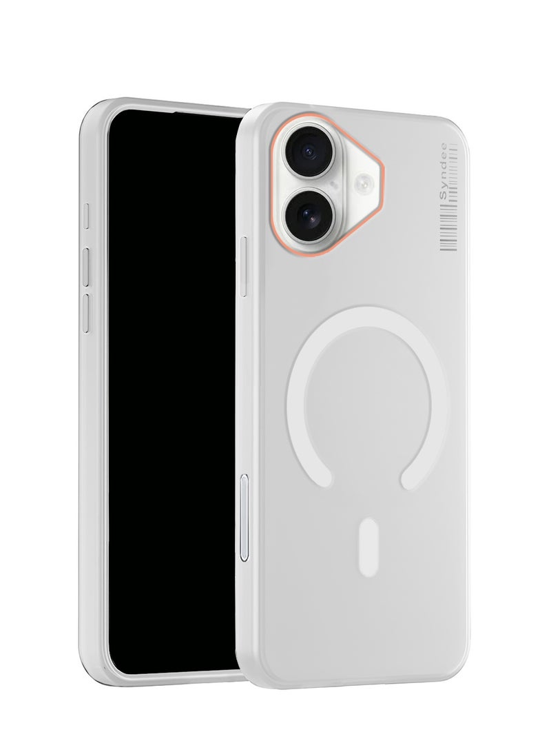 Syndee Apple iPhone 17 5G 2025 Syndee Series Hybrid Translucent Magsafe with Magnetic Charging Raised Camera Lips Elegant Look Case Cover - White - Image 1