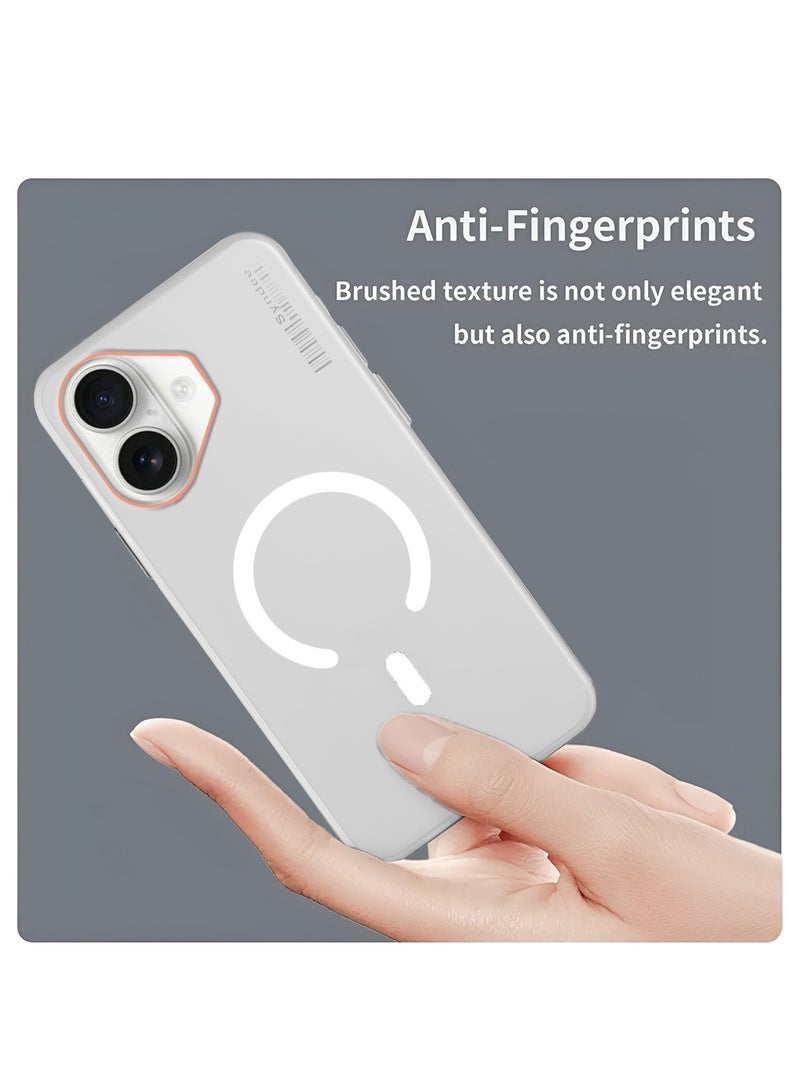 Syndee Apple iPhone 17 5G 2025 Syndee Series Hybrid Translucent Magsafe with Magnetic Charging Raised Camera Lips Elegant Look Case Cover - White - Image 4