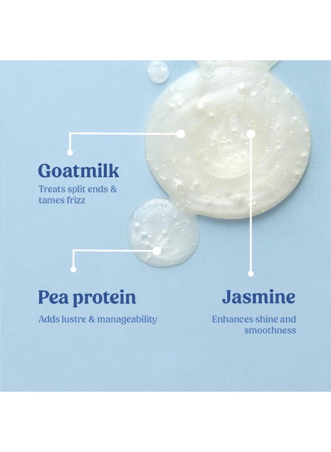 vilvah STORE شامبو حليب الماعز من فيلوف مناسب لجميع أنواع الشعر: المستقيم، المموج، المجعد - رائع للشعر الجاف والتالف، والتجاعيد والشعر المتطاير، يحتفظ بالترطيب طويل الأمد - 200 مل - Image 2