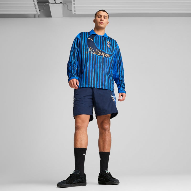 PUMA KID SUPER x AL-HILAL SFC Mens Blue Travel Shorts - Image 3