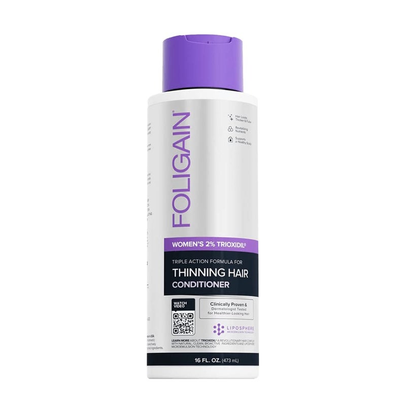 Foligain Triple Action Conditioner For Thinning Hair For Women with 2 Trioxidil  Hair Stimulating Volumizing Conditioner 16oz 15244