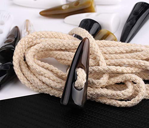 AUEAR, 40 Pack Resin Toggle Buttons 2x4 Inch Two Holes Horn Tooth Shape for Jacket Sewing DIY Accessories - Image 4