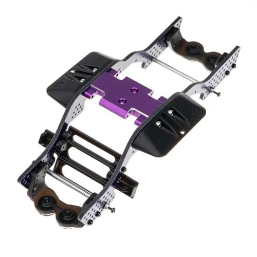 RampCrab Carbon Fiber Chassis Kit for SCX24 7 Angled Skid LCG Chassis Kit for Axial SCX24 C10 JLU Bronco Deadbolt Purple - Image 5