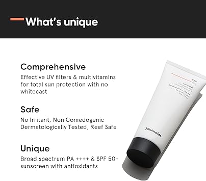 Minimalist Sunscreen SPF 50 Lightweight No White Cast Broad Spectrum PA Acne Safe For Men Women 50 g Pack of 1 - Image 4