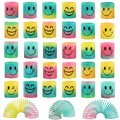 Fun-Here 30 Pack Spring Rainbow Magic Fidget Stress Coil Mini Springs Bulk Toys for Party Favor Carnival Prize Birthday Goodie Bag Stuffers for Kids Boys Girls - Image 1