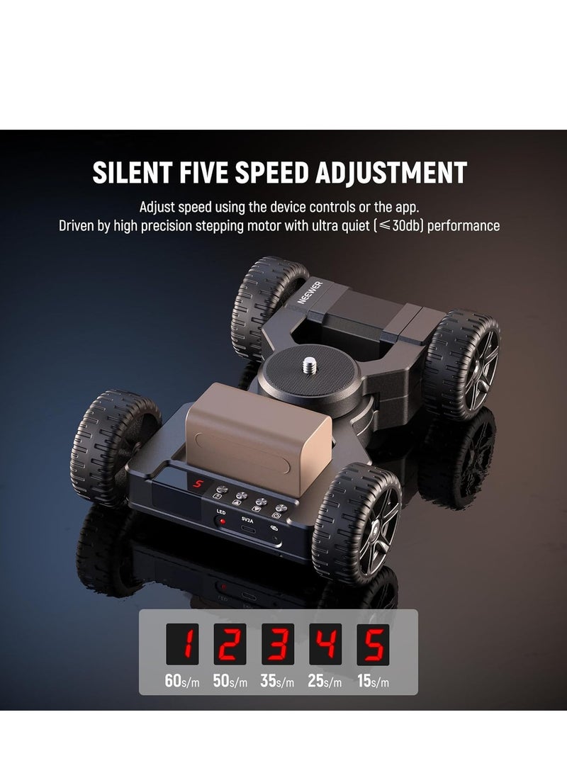 نيوير Neewer DL400 Upgraded Motorized Camera Slider Dolly with App Control, Ultra Quiet Powerful Dual Motor Drive, 5H Runtime, Compatible with GoPro iPhone Android Samsung Smartphone DSLR Camera Camcorder black - Image 3