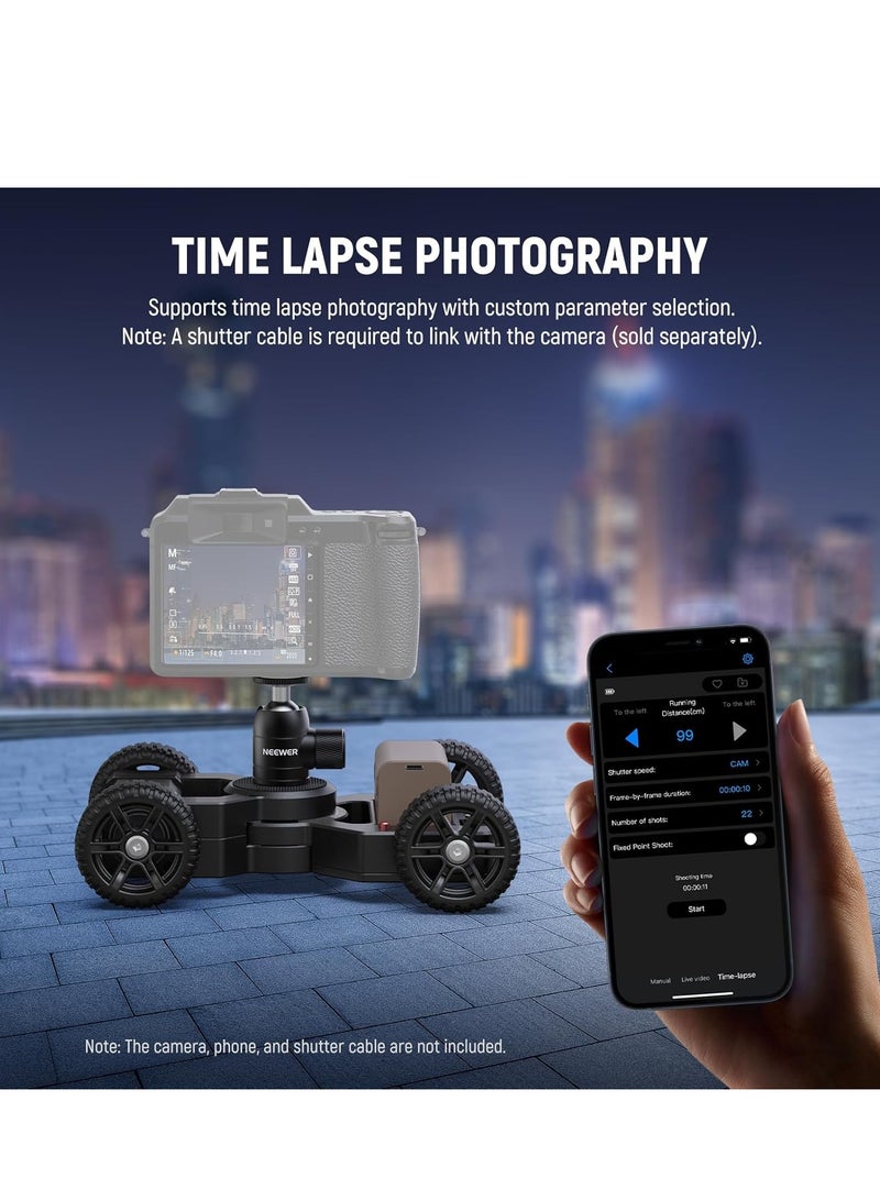 نيوير Neewer DL400 Upgraded Motorized Camera Slider Dolly with App Control, Ultra Quiet Powerful Dual Motor Drive, 5H Runtime, Compatible with GoPro iPhone Android Samsung Smartphone DSLR Camera Camcorder black - Image 5