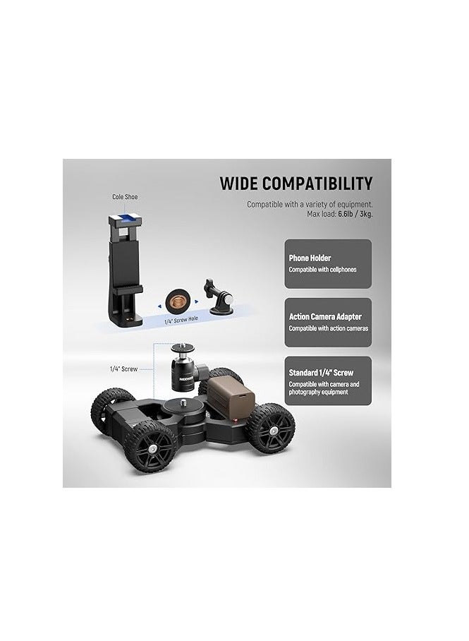 نيوير Neewer DL400 Upgraded Motorized Camera Slider Dolly with App Control, Ultra Quiet Powerful Dual Motor Drive, 5H Runtime, Compatible with GoPro iPhone Android Samsung Smartphone DSLR Camera Camcorder black - Image 2