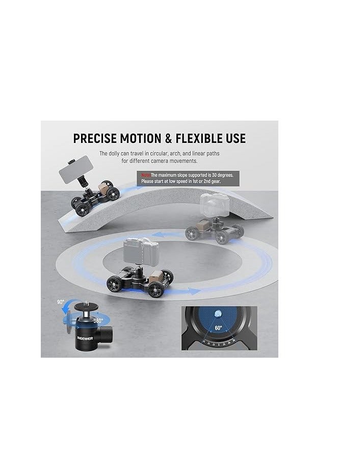 نيوير Neewer DL400 Upgraded Motorized Camera Slider Dolly with App Control, Ultra Quiet Powerful Dual Motor Drive, 5H Runtime, Compatible with GoPro iPhone Android Samsung Smartphone DSLR Camera Camcorder black - Image 4
