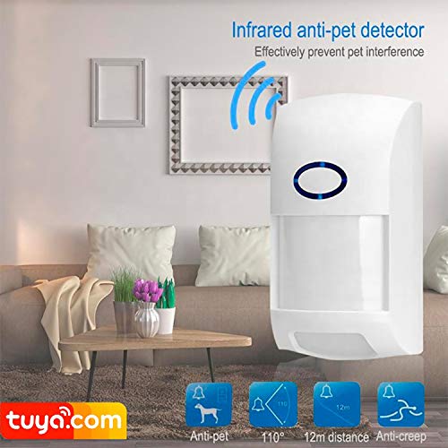 Gaoducash حساس حركة ذكي لاسلكي: كاشف حركة PIR، إنذار أمان منزلي بالأشعة تحت الحمراء WiFi، تحكم عبر تطبيق TUYA، لا حاجة إلى محور، حساس حركة ذكي للأعمال - Image 2