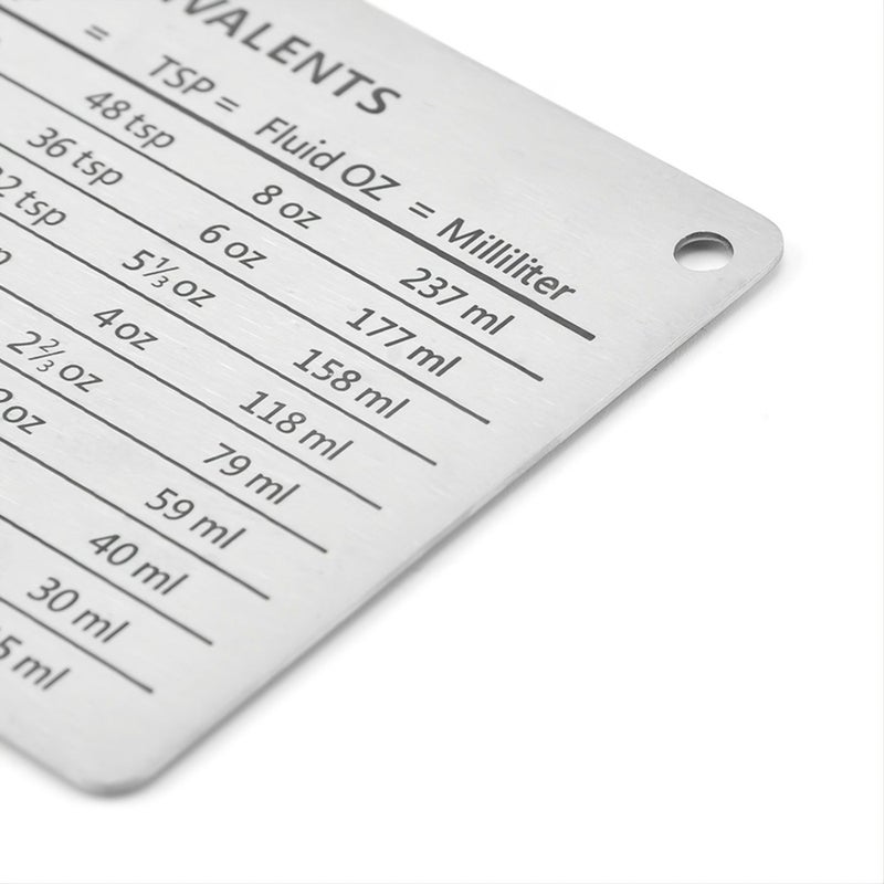 430 Stainless Steel Fridge Magnet With Magnetic Scale Plate Common Unit Conversion Comparison Table 4 3 X 3 3 Inches - Image 3