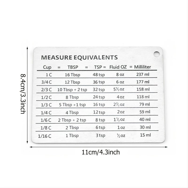 430 Stainless Steel Fridge Magnet With Magnetic Scale Plate Common Unit Conversion Comparison Table 4 3 X 3 3 Inches - Image 4