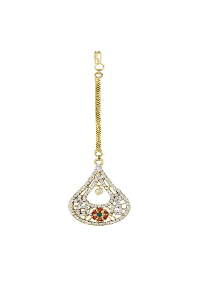 Vama Fashions Maang teeka Mang Tikka tika Maangtika Mathapatti for Women Traditional - Image 1