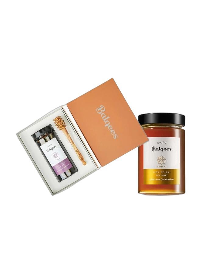 Balqees Yemeni Sidr Do'Ani Gift Box Honey Bundle 400g & Drizzler - Image 1
