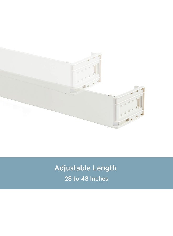 Kenney 506AP Classic 2.5 Adjustable Projection, 28 to 48-Inch Wide Pocket Curtain Rod, White - Image 5