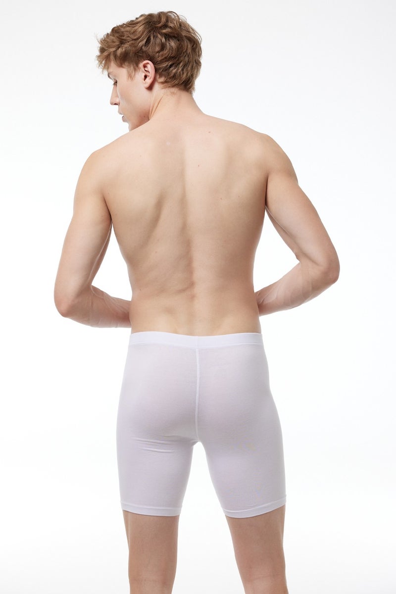Malabadi Men's White Long Leg Modal Boxer 018  - Image 3