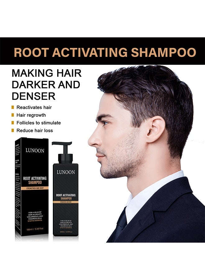 LUNOON Root Activating Shampoo, Strengthen Hair Root Anti Falling And Firm Hair, Thick And Fluffy Hair, Soft And Strong Hair Repair And Care Shampoo, 100ML - Image 3