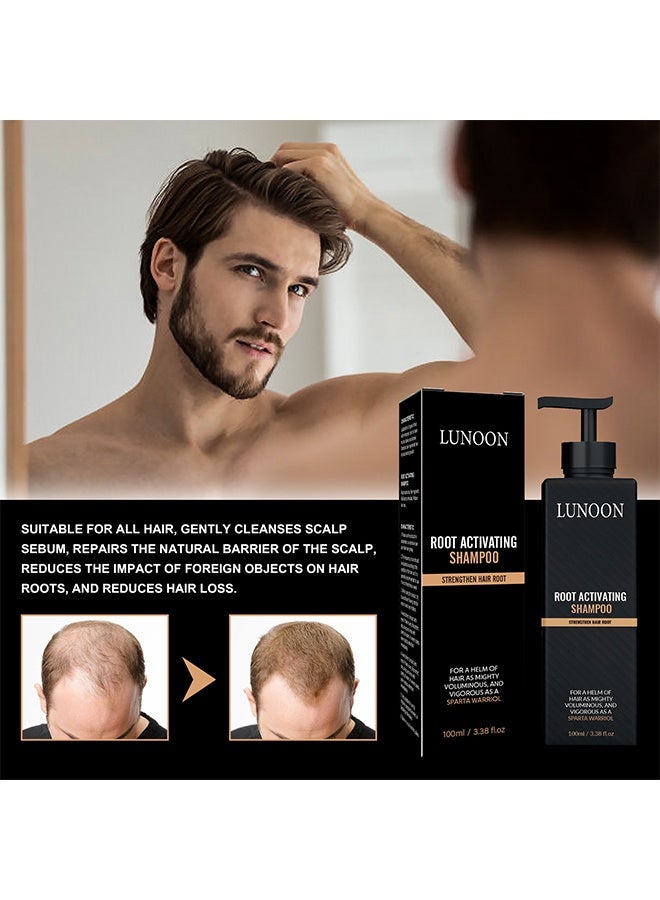LUNOON Root Activating Shampoo, Strengthen Hair Root Anti Falling And Firm Hair, Thick And Fluffy Hair, Soft And Strong Hair Repair And Care Shampoo, 100ML - Image 2