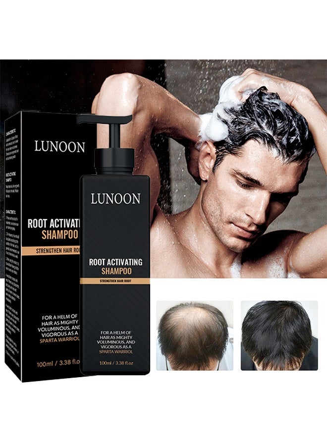 LUNOON Root Activating Shampoo, Strengthen Hair Root Anti Falling And Firm Hair, Thick And Fluffy Hair, Soft And Strong Hair Repair And Care Shampoo, 100ML - Image 1