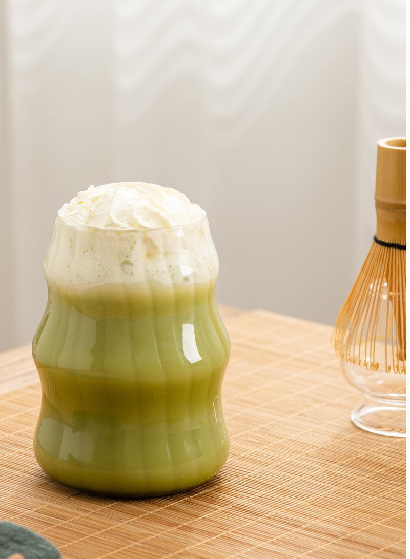 7 Pieces Japanese Matcha Tea Set Matcha Blender Set  Glass Bowl Safe Bamboo Whisk Teaspoon Tea Set Handmade Indoor Beverage Shop DIY Tea-making Tools The Perfect Ceremony Start Up Set Accessories  for Tea Lovers - Image 5